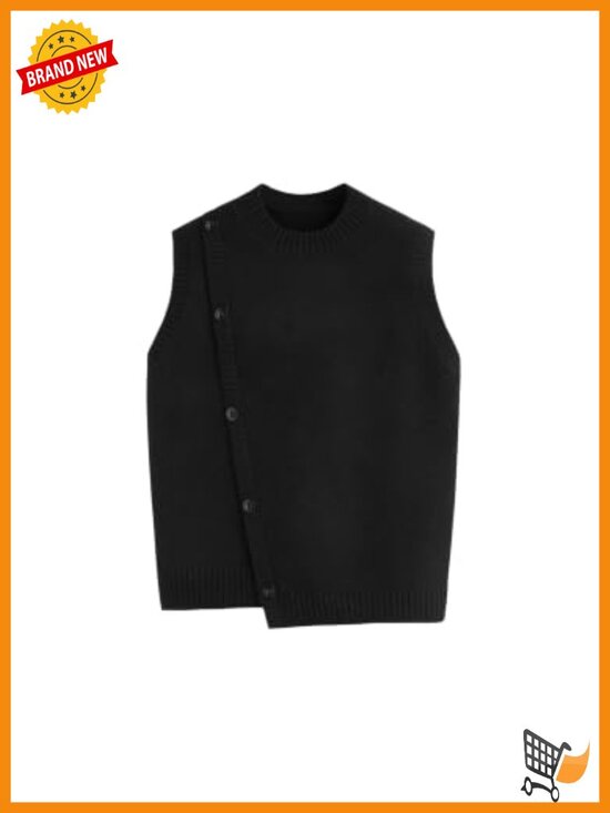 Other - Wool Blend Wrap Sweater Vest Loose Fit Sleeveless Knit Tank Top